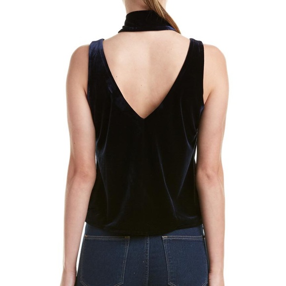 Blush Noir velvet tank with neck tie - Picture 3 of 4